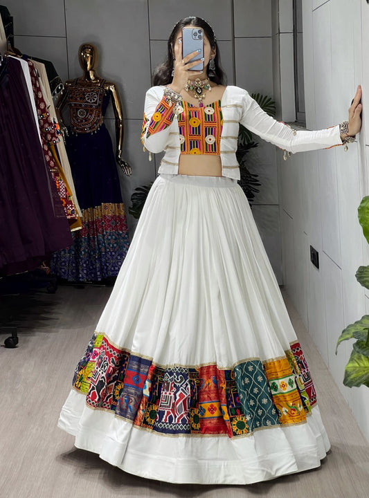 Ethnic Women's Colorful Lehenga with Embroidered Fancy Top – Navratri Special