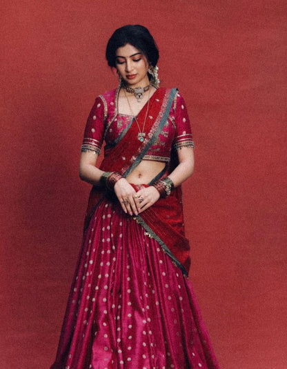 RangBhoomi Bollywood Style Lehenga Choli Set with Embroidered Sequins and Soft Silk Fabric