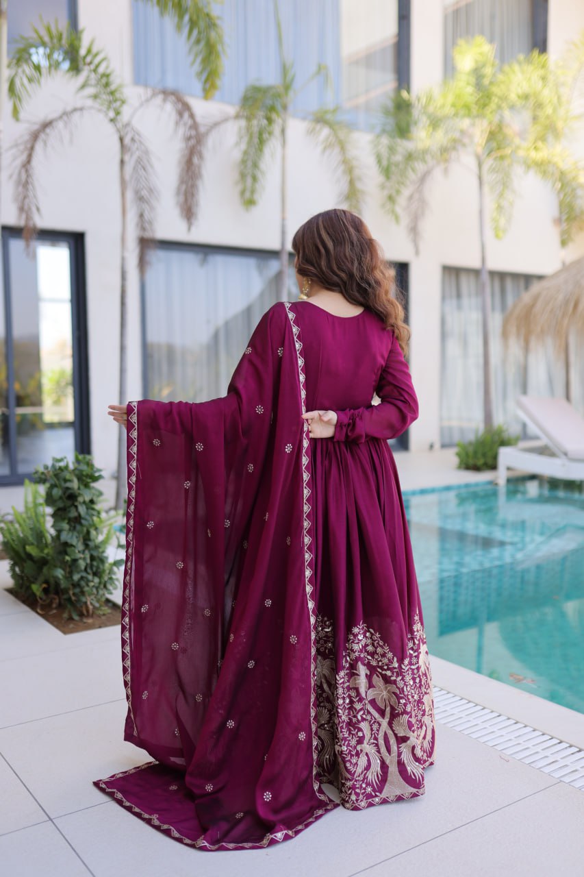 RangBhoomi Ready-to-Wear Designer Gown and Dupatta Collection 2026 – Elegant Embroidered Multi-Color Ensemble