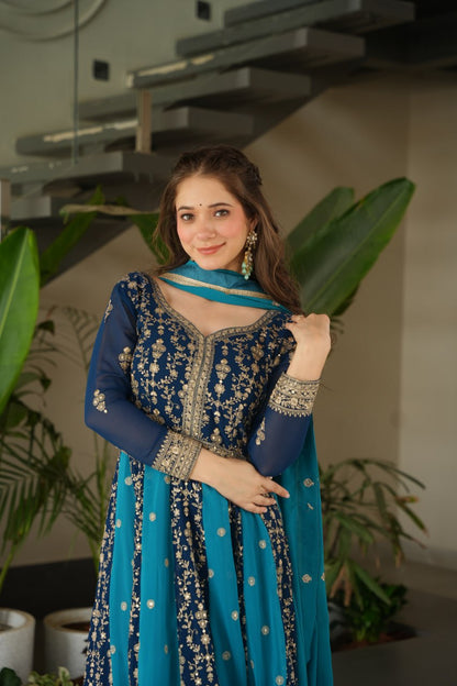 Designer Gown-Dupatta Collection | Zari & Sequin Embroidery