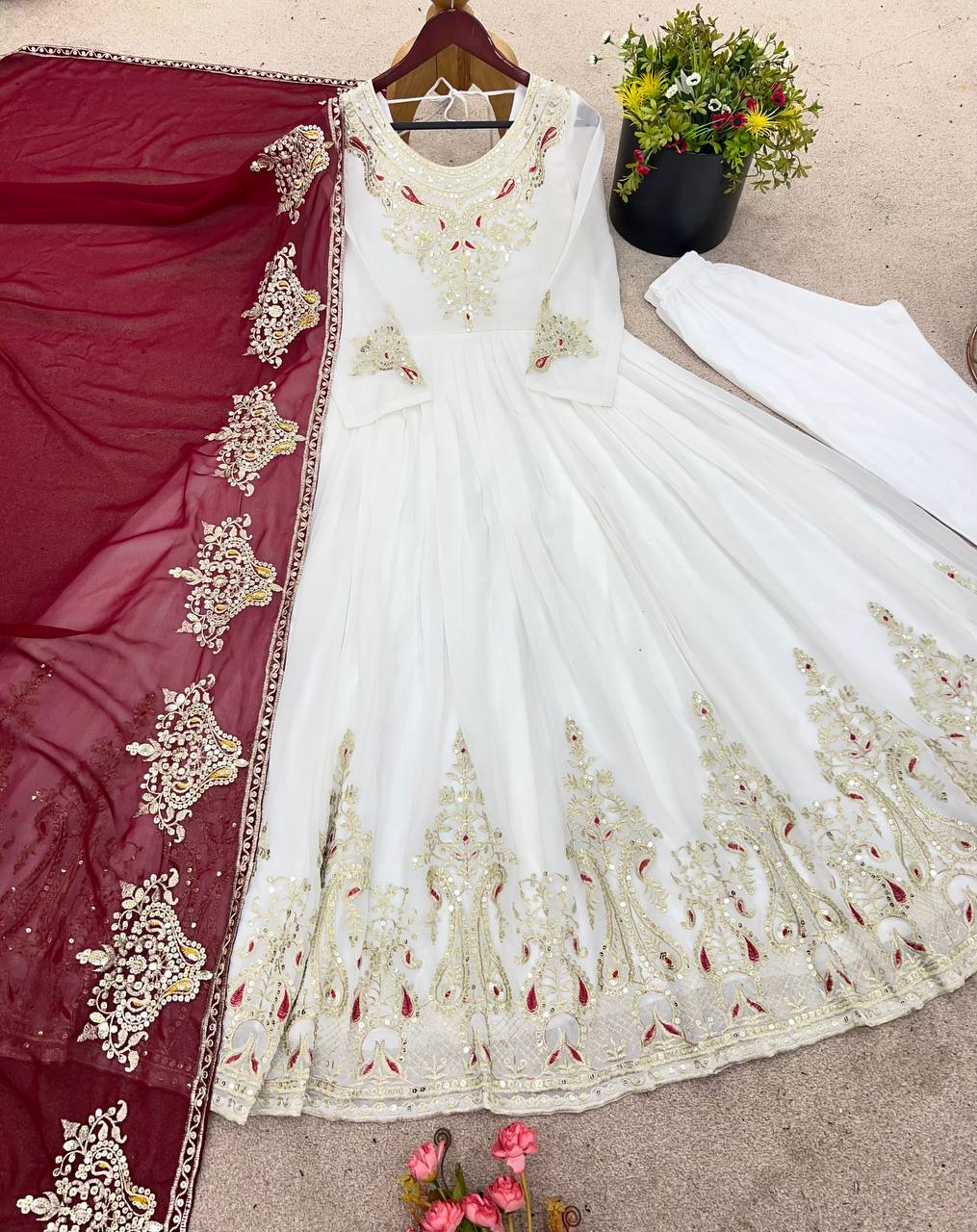 Stun at Every Celebration in This Embroidered Party Gown Set
