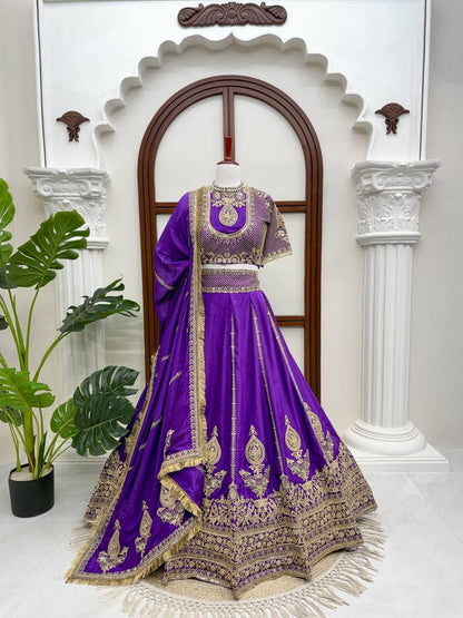 RangBhoomi Heavy Boutique Vichitra Silk Lehenga — Premium Designer Ensemble