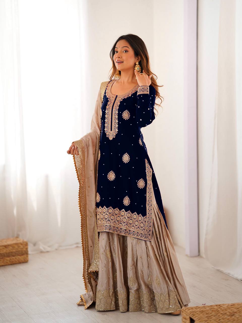 Introducing the New RangBhoomi SP Series: Elegant Chinon Silk Ensemble with Realistic Modeling
