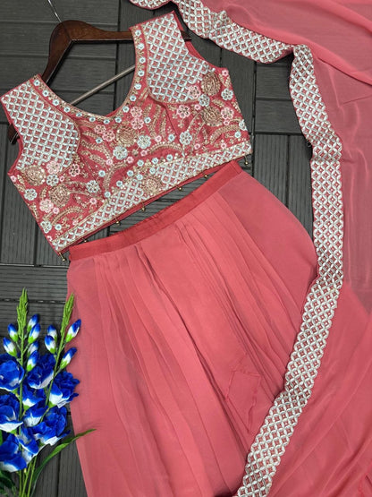 Trendy Party Wear Fox Georgette Shrug with Banglori Silk Sarara Set