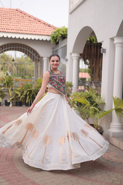 RangBhoomi Navratri Lehenga Choli Collection 2026 — Roman Fabric with Kutchi Embroidery