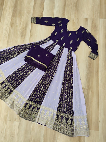 Designer Gown-Dupatta Collection | Zari & Sequin Embroidery