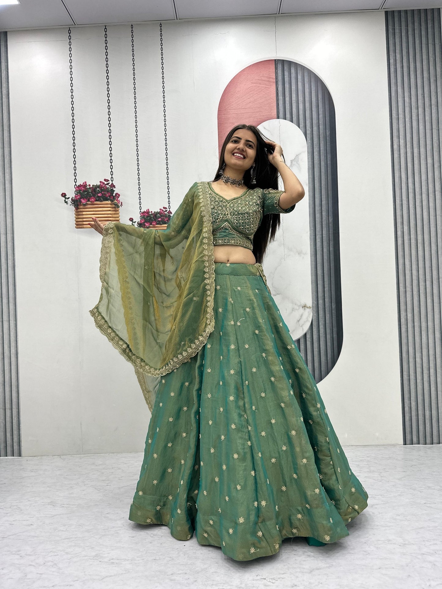 RangBhoomi Exclusive New Festival Lehenga Choli Set with Heavy Embroidery and Sequins