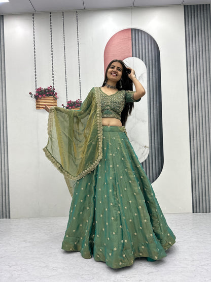 RangBhoomi Exclusive New Festival Lehenga Choli Set with Heavy Embroidery and Sequins