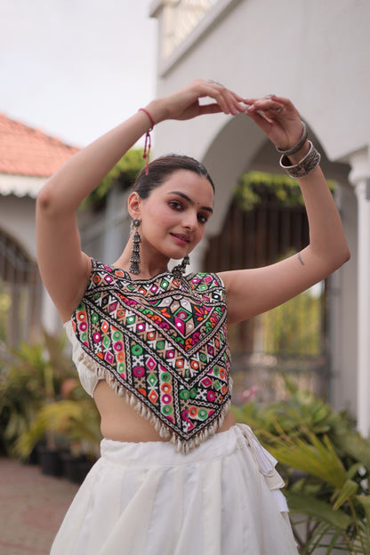 RangBhoomi Navratri Lehenga Choli Collection 2026 — Roman Fabric with Kutchi Embroidery