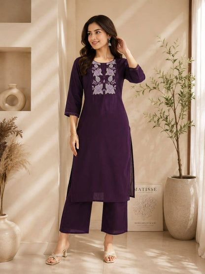 RangBhoomi Premium Cotton 60-60 Kurti & Plazo Set — Soft, Everyday Ethnic Wear