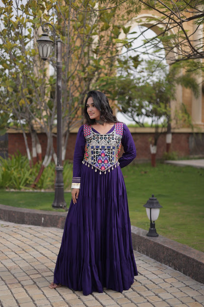 Navratri Gown Collection 2026 — Elegant Reyon Gown with Embellished Blouse by RangBhoomi