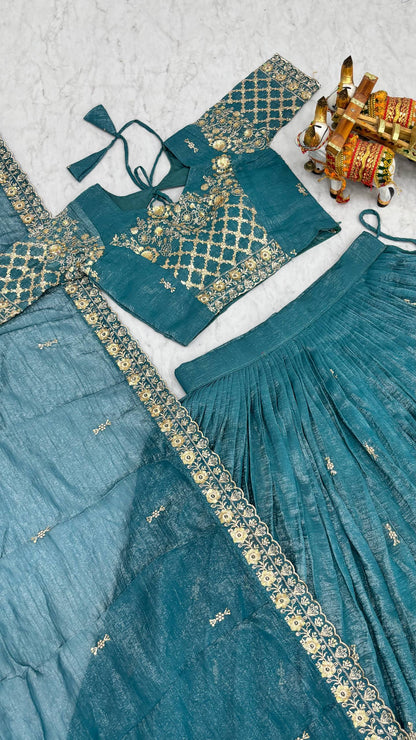 RangBhoomi Real Modeling Wedding Lehenga Choli with Heavy Embroidery and Pure Crunchy Fabric