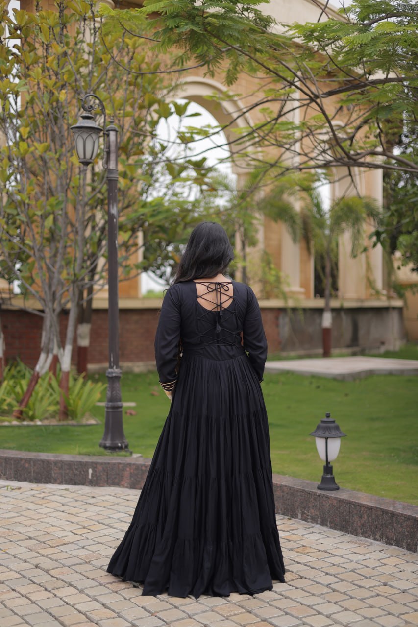 Navratri Gown Collection 2026 — Elegant Reyon Gown with Embellished Blouse by RangBhoomi
