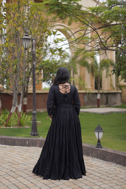 Navratri Gown Collection 2026 — Elegant Reyon Gown with Embellished Blouse by RangBhoomi