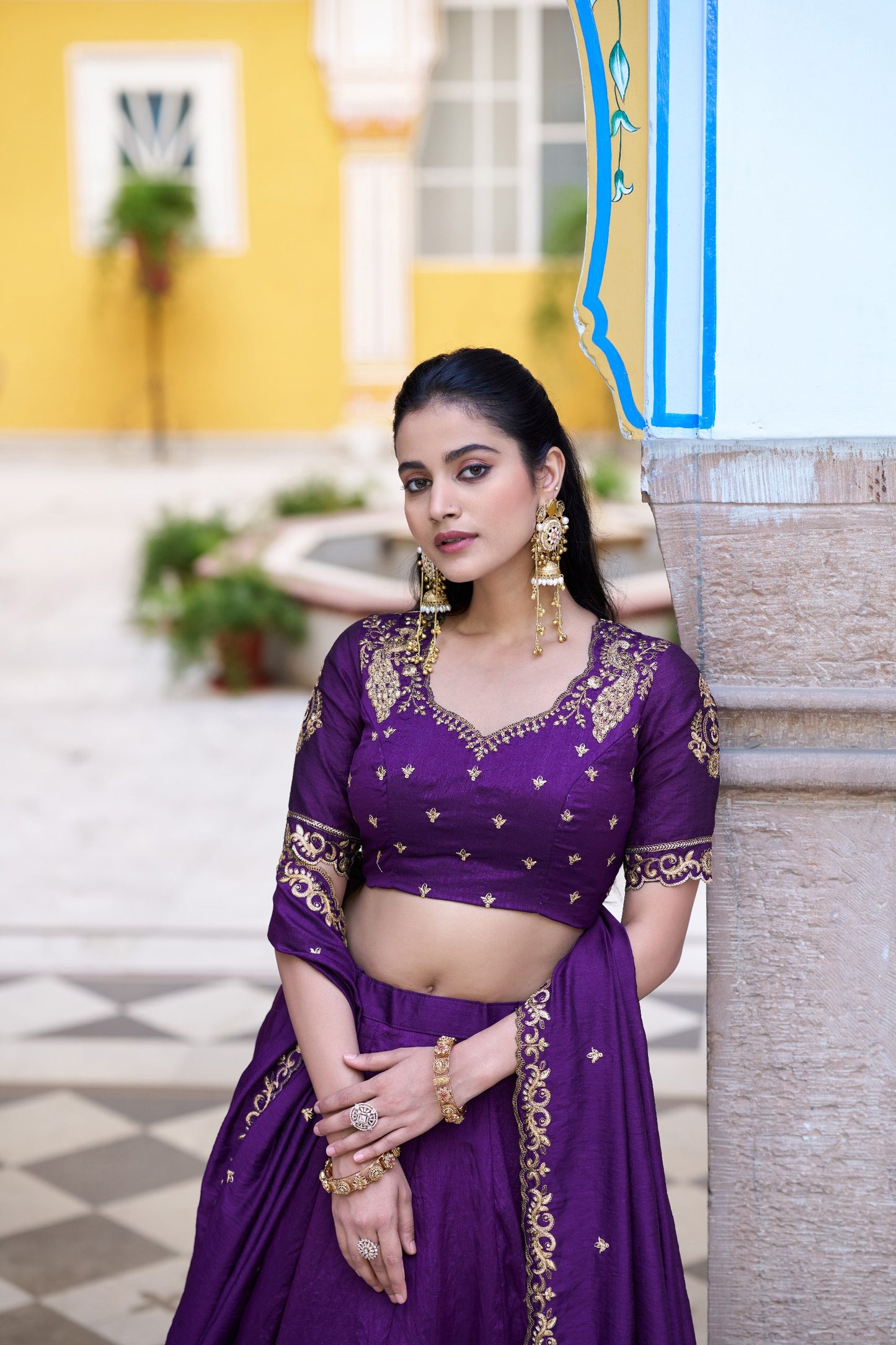 Emerald Royal Elegance – Stunning NC Silk Lehenga with Sequined Embroidery and Elegant Dupatta
