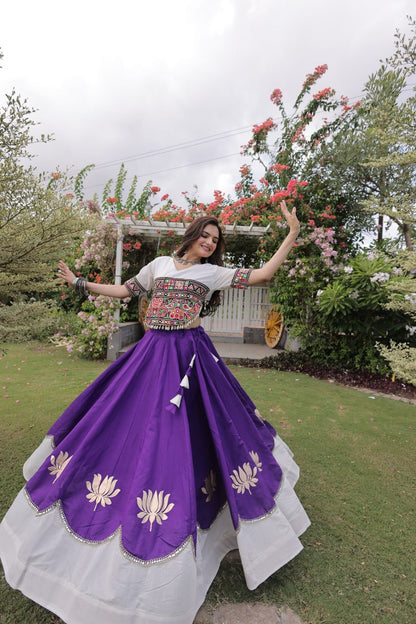 RangBhoomi Navratri Lehenga Choli Collection 2026 — Lotus Mirror Embroidered Set