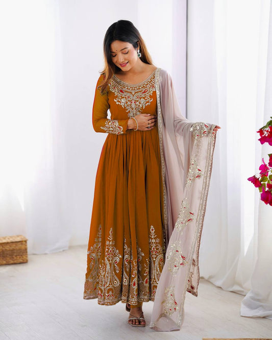 Stun at Every Celebration in This Embroidered Party Gown Set