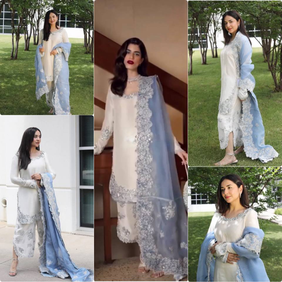 New Designer Party Wear Pure Roman Glass Embroidered Top with Fancy Palazzo and Dupatta Set