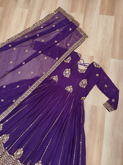 Designer Gown with Dupatta - Elegant Indian Dress