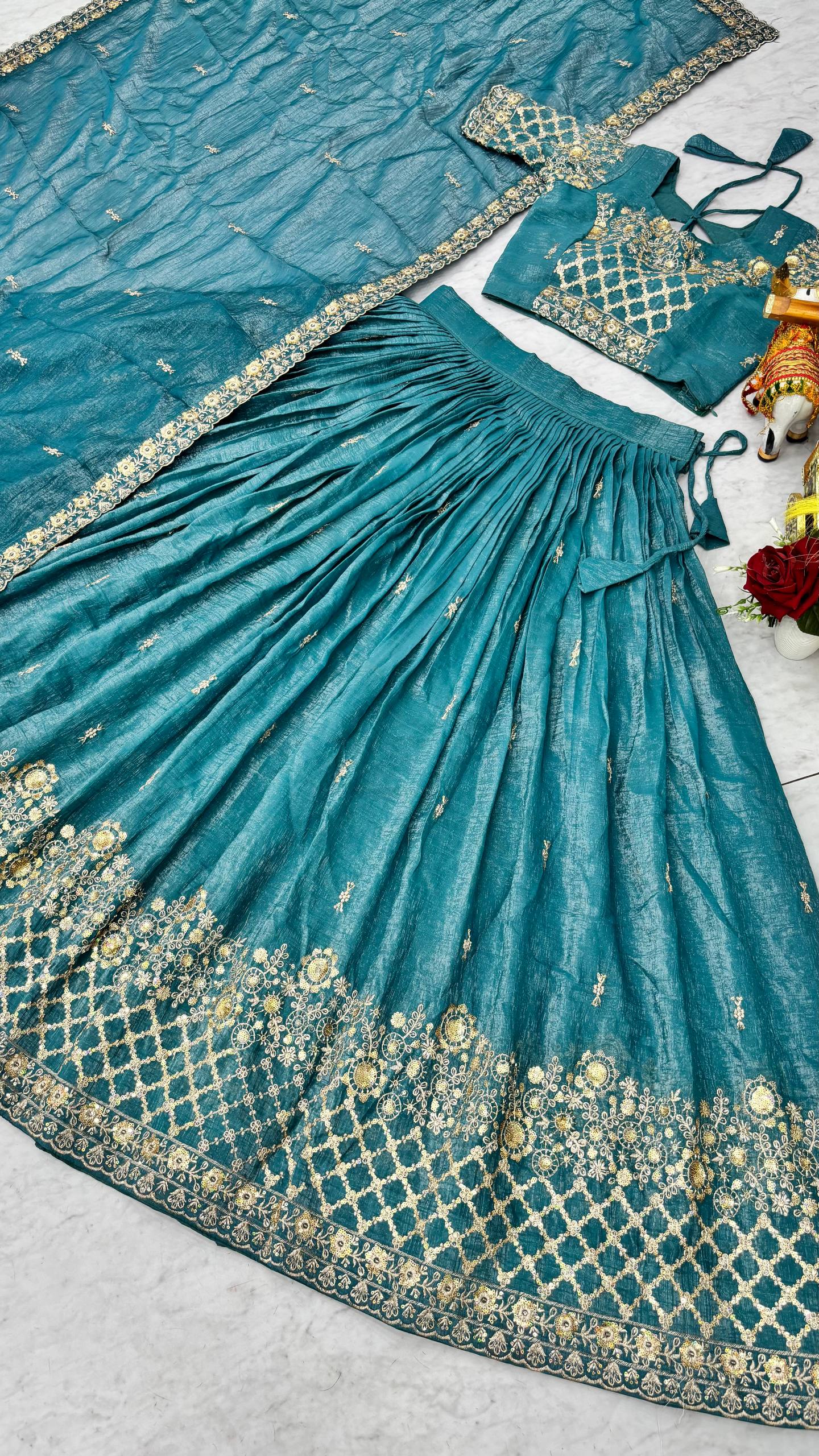 RangBhoomi Real Modeling Wedding Lehenga Choli with Heavy Embroidery and Pure Crunchy Fabric
