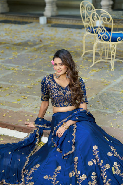 RangBhoomi Elegant Festive Lehenga Set with Rangoli Silk, Sequins, and Thread Embroidery