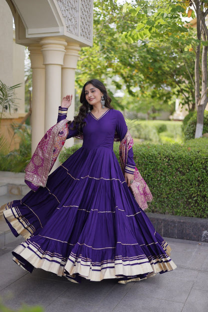 RangBhoomi Gown & Dupatta Collection 2026 — Premium Reyon Gown with Viscose Jacquard Dupatta