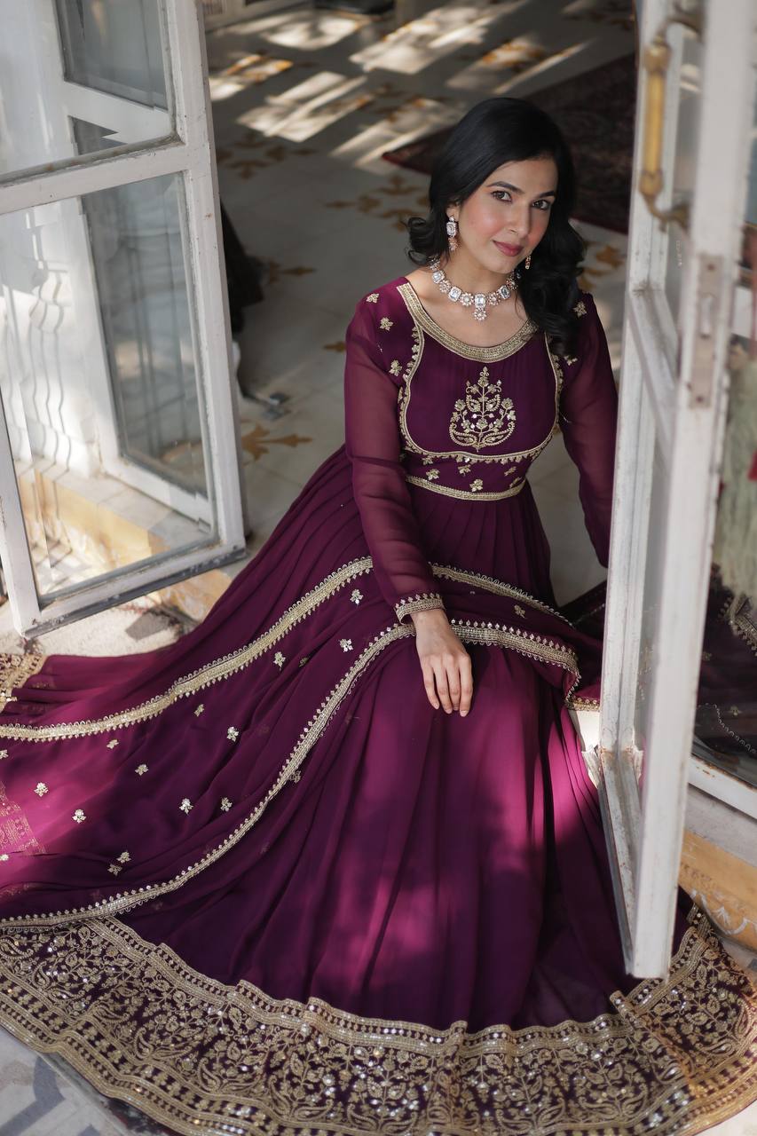 Indian Wedding Gown with Dupatta - Party Wear 2025
