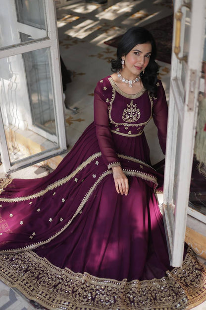 Indian Wedding Gown with Dupatta - Party Wear 2025