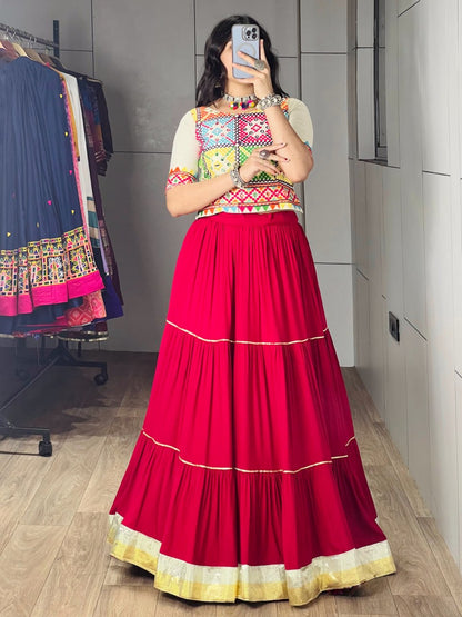 RangBhoomi Fuchsia Cotton Lehenga Choli — Festive Navratri Ready