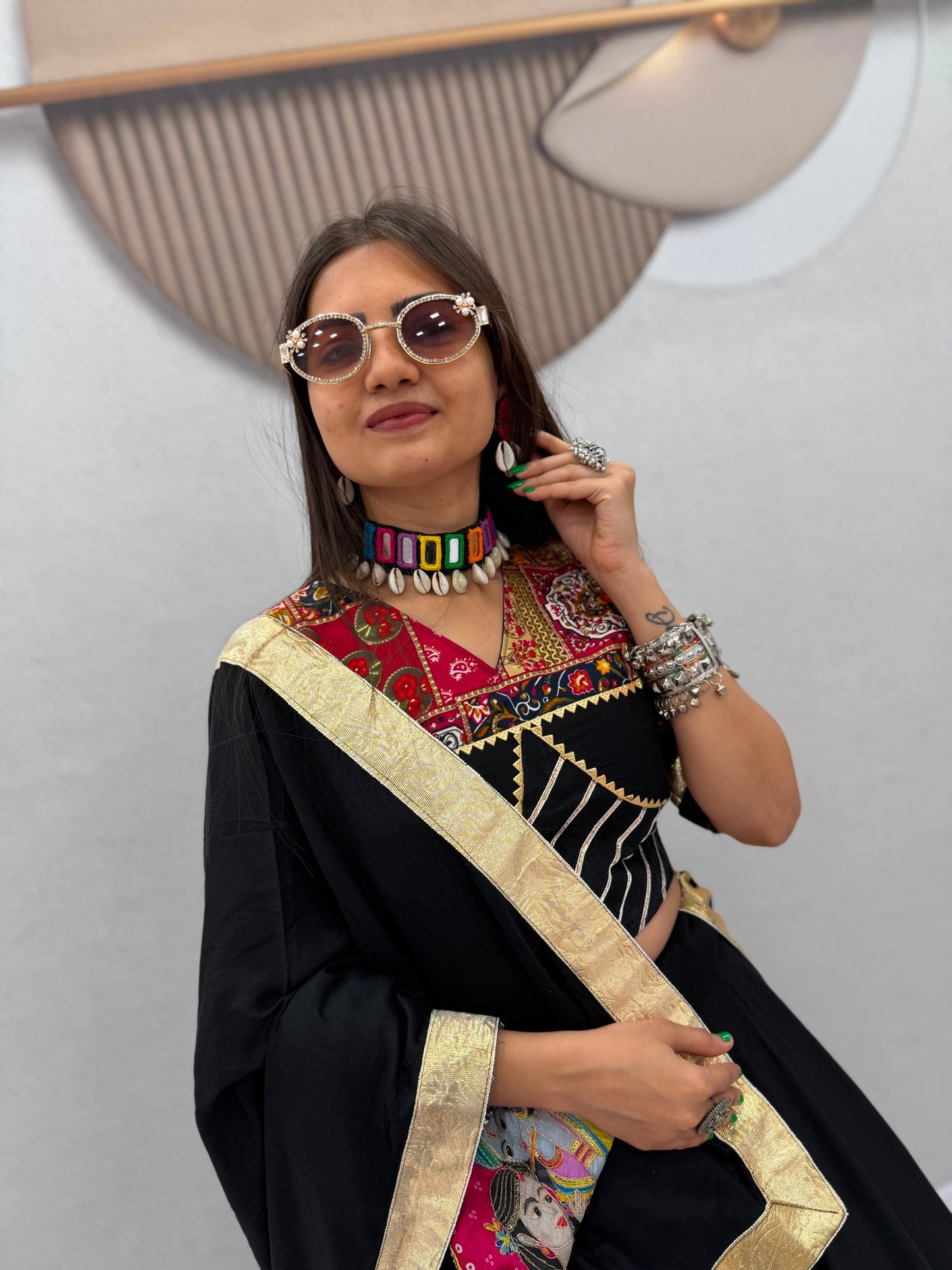 Pure Cotton 6-Meter Flair Lehenga Choli — Navratri Special, Fully Stitched with Cups