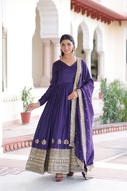 RangBhoomi Elegant Vichitra Silk Gown with Sequined Dupatta Collection 2026