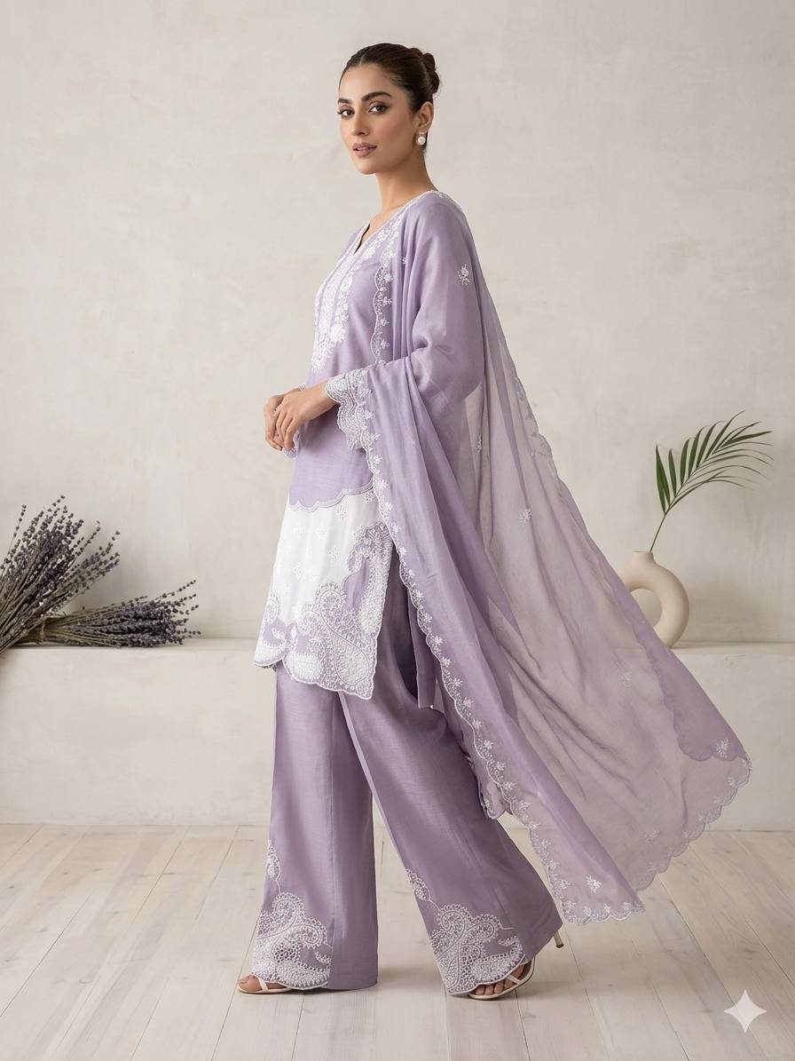 This Wedding Season, Elevate Your Style with RangBhoomi's Designer Suit Featuring Stunning Sequence Embroidery