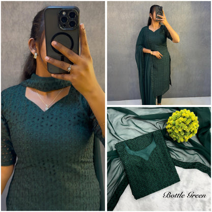 Premium Hakoba Cotton Kurti with Dupatta – 6 Vibrant Colors