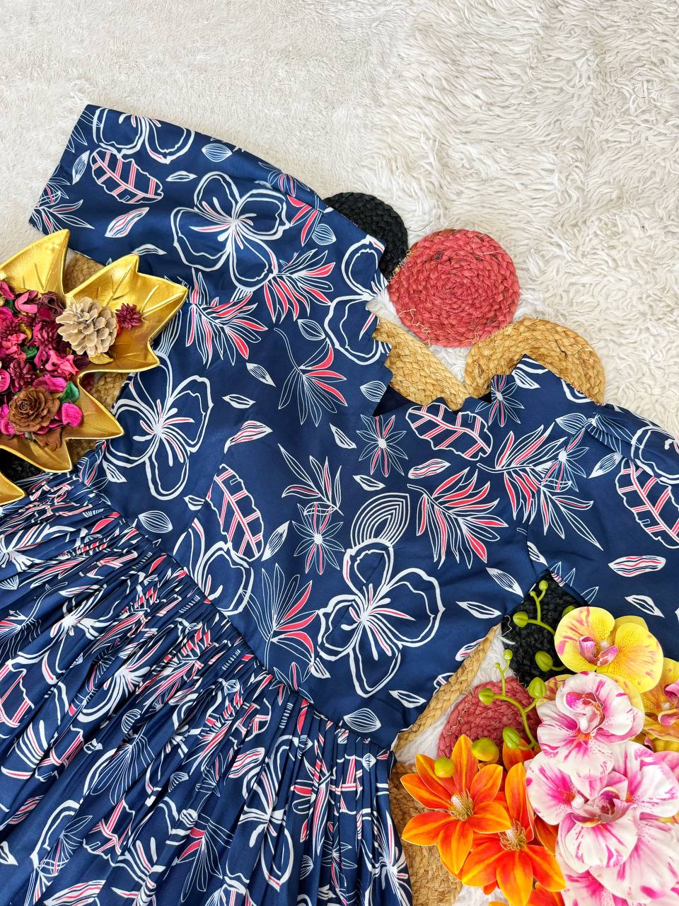 Elegant Soft Cotton Printed Midi Gown - Ultimate Summer Glamour and Comfort