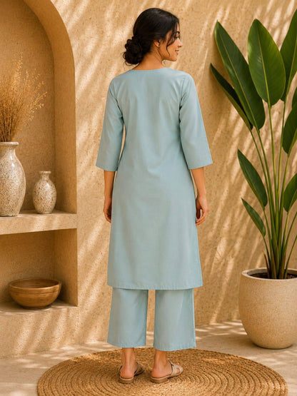 RangBhoomi Premium Cotton 60-60 Kurti & Plazo Set