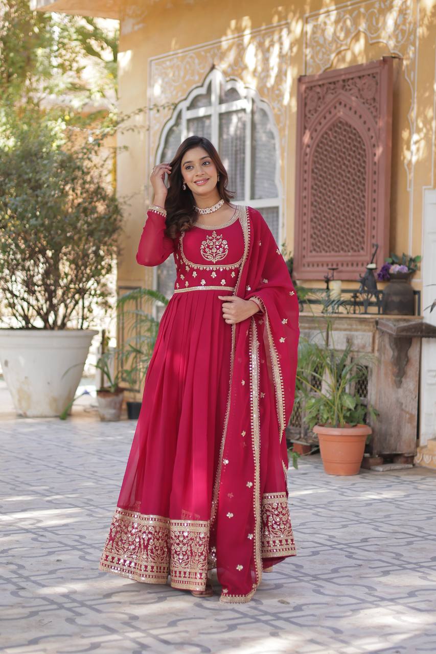 Indian Wedding Gown with Dupatta - Party Wear 2025