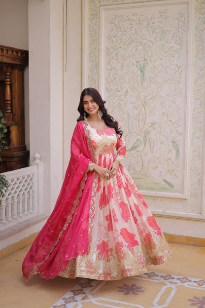 Premium Ready-to-Wear Gown with Matching Dupatta Set