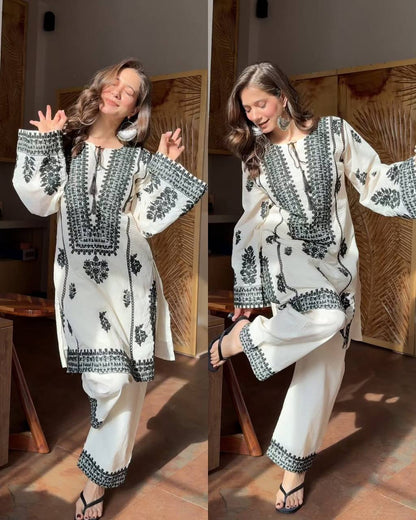 RangBhoomi New Designer Collection Rayon Butti Silk Fully Stitched Top and Bottom Set, Ready to Wear