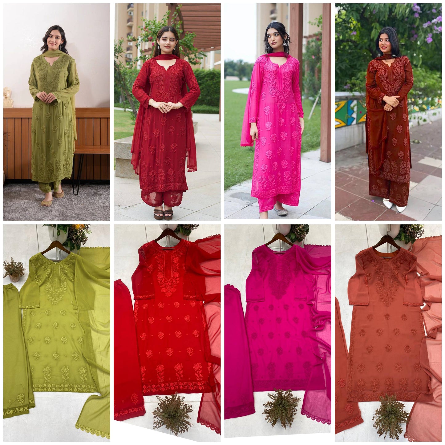 Exclusive Designer Faux Georgette Embroidered Suit with Matching Dupatta