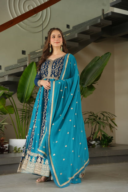 Designer Gown-Dupatta Collection | Zari & Sequin Embroidery