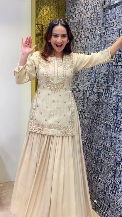 RangBhoomi Designer Party Wear Lehenga Set — Heavy Chinon Silk Embroidery & Sequin Work