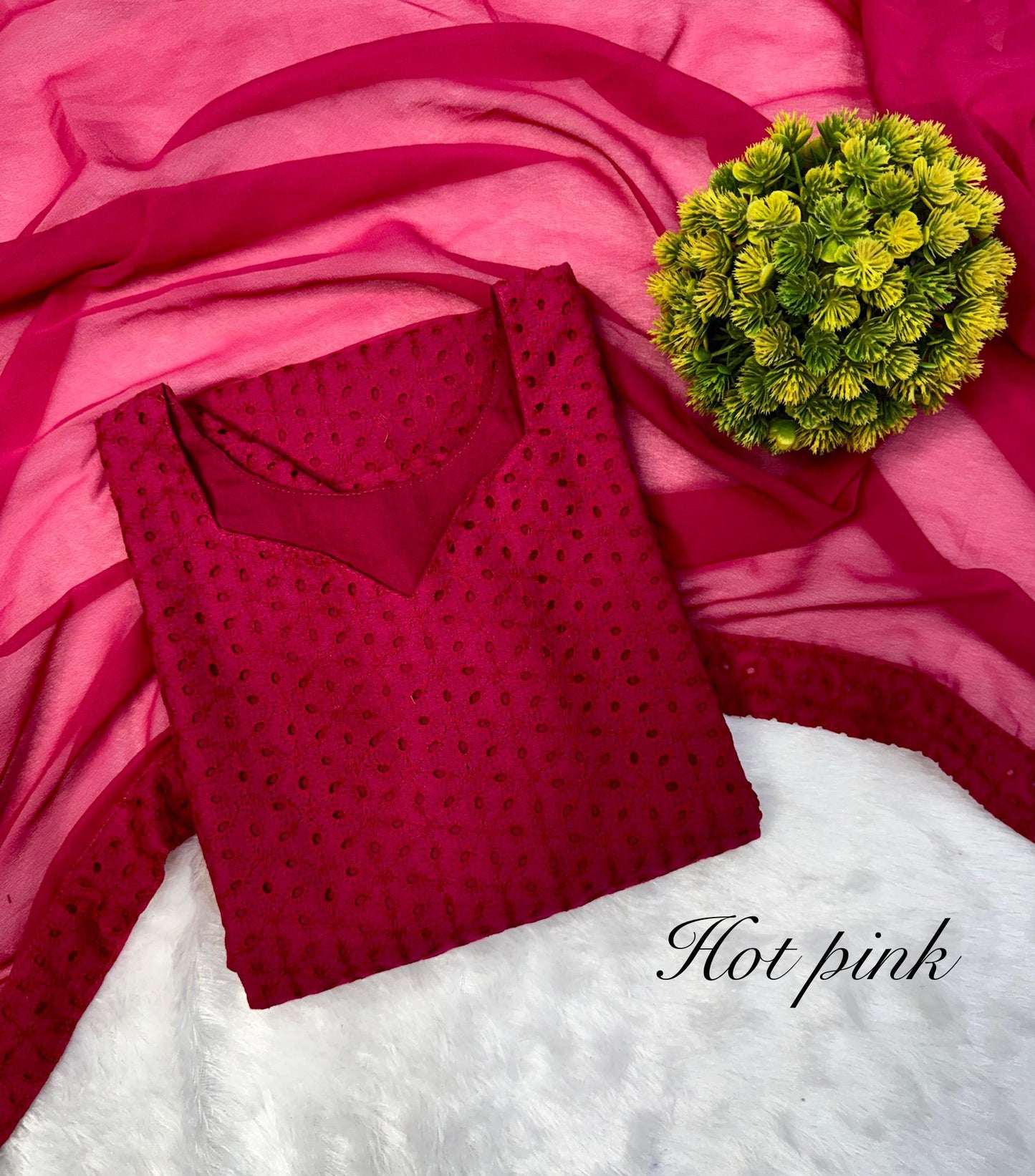 Premium Hakoba Cotton Kurti with Dupatta – 6 Vibrant Colors