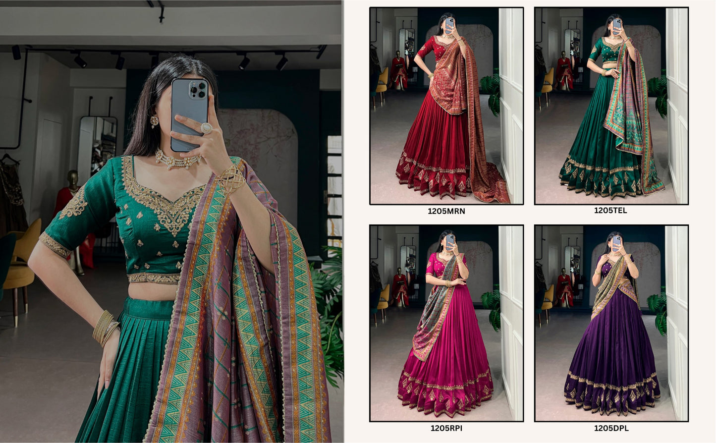 Elegant Vichitra Silk Lehenga Choli Set with Sequins and Thread Embroidery