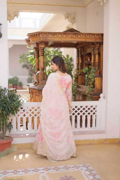 Elegant Premium Ready-to-Wear Gown with Matching Dupatta Set