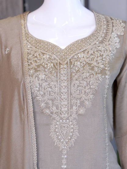 Designer Wear Festival Special Collection - Elegant Vichitra Embroidered Ensemble with Palazzo and Dupatta