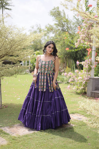 RangBhoomi Navratri Kora Cotton Lehenga Set — Full-Stitched Festive Ensemble
