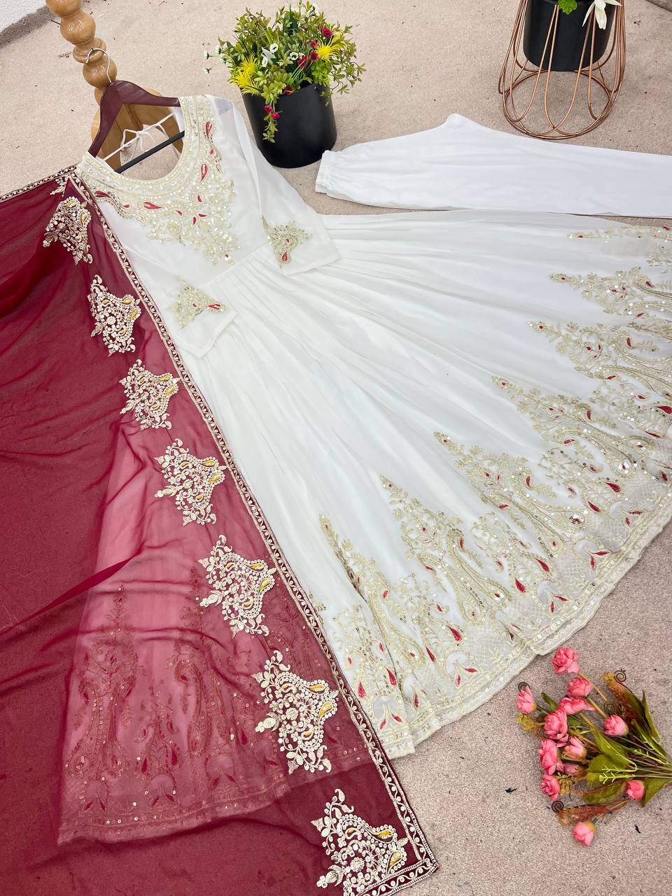 Stun at Every Celebration in This Embroidered Party Gown Set