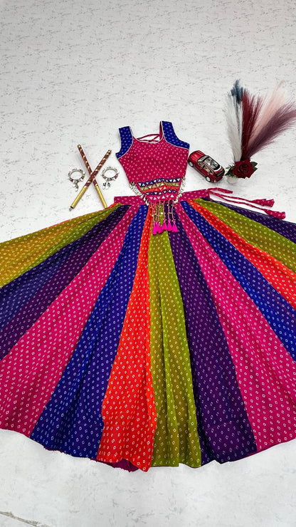 RangBhoomi Navratri Special Big Flair Lehenga Choli – Georgette & Cotton Blend