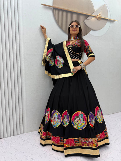Pure Cotton 6-Meter Flair Lehenga Choli — Navratri Special, Fully Stitched with Cups