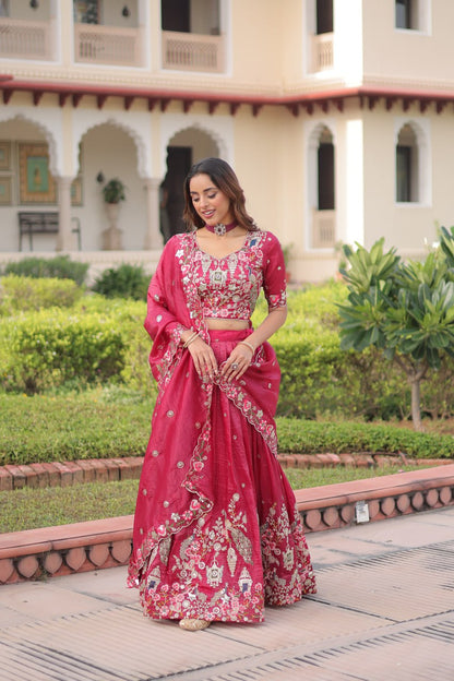 RangBhoomi Premium Designer Sequined Embroidered Lehenga Choli and Dupatta Set